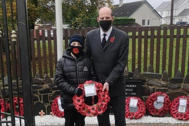 Balnamore War Memorial Committee wreath (laid by Bro Christopher Gray and Richie)