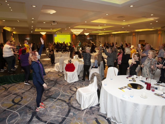 Foyle Down Syndrome Trust families and friends enjoying the group dance performance at the Everglades on Thursday night last.