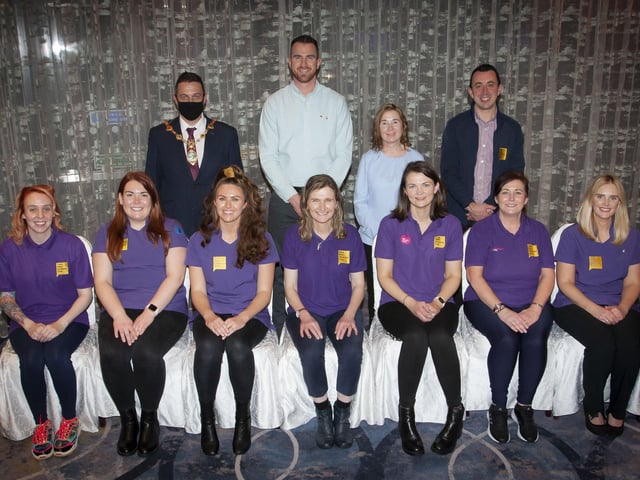 Staff and the Mayor Graham Warke, pictured at the FDST Celebration of Achievement at the Everglades Hotel on Thursday night last.