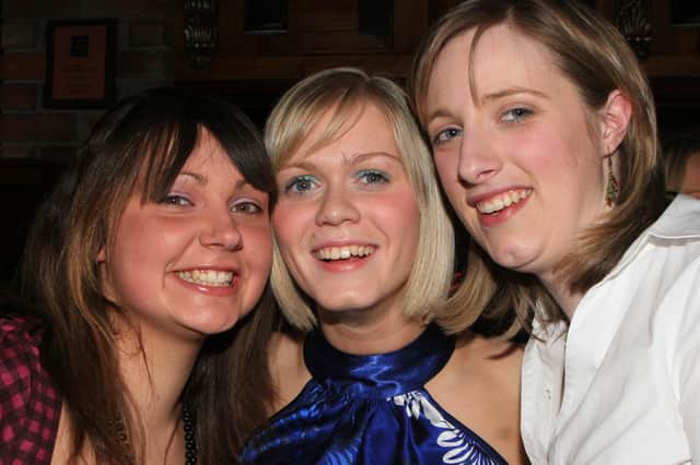 Sarah McAllister Judith Holmes and Louise Chestnutt pictured at the St Trinians YFC disco organised by Finvoy YFC at Ballymoney Rugby club on Saturday evening. Pic Kevin McAuley Photography/Multimedia.