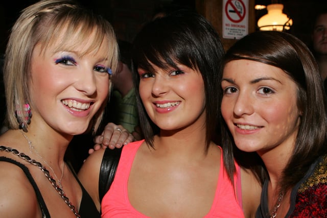 Helen Taylor Dannielle Gamble and Rachael Frew  pictured at the Finvoy YFC disco at Ballymoney Rugby Club. Piccture Steven McAuley/Kevin McAuley Photography Multimedia