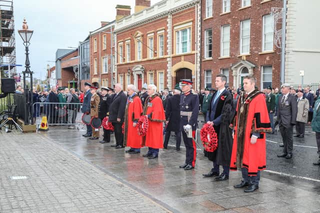 Representatives of the Armed Forces, Local Government Officials and The Mayor at the Cenotaph. Pictures: Norman Briggs RnBphotographyni