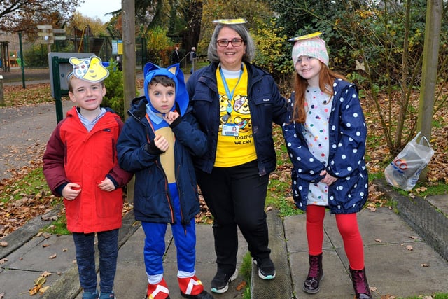 A pod from Ardnashee School pictured at the ‘Ramble in the Woods’ , at the Playtrail,for Children in Need on Thursday morning last. The event was organised by the pupil’s council. Photo: George Sweeney.  DER2145GS – 078