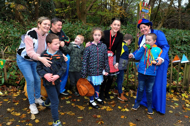 Children and staff from Ardnashee School enjoying the ‘Ramble in the Woods’.