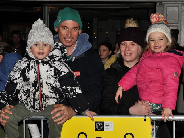 Waiting for Santa to arrive at the switching on of the Christmas tree lights in Buncrana on Friday evening last. Photo: George Sweeney. DER2146GS – 050