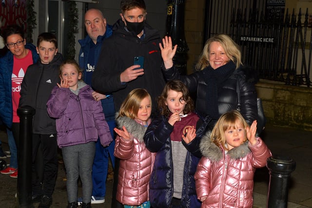 Families pictured at the Derry Christmas Lights parade on Sunday evening last. Photo: George Sweeney.  DER2147GS – 015