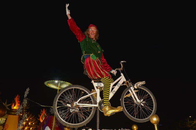 One of the colourful characters who participated in the Derry Christmas Lights parade on Sunday evening last. Photo: George Sweeney.  DER2147GS – 007
