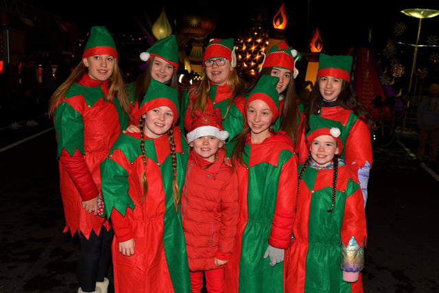 Santa’s Elves pictured at the Derry Christmas Lights parade on Sunday evening last. Photo: George Sweeney.  DER2147GS – 008