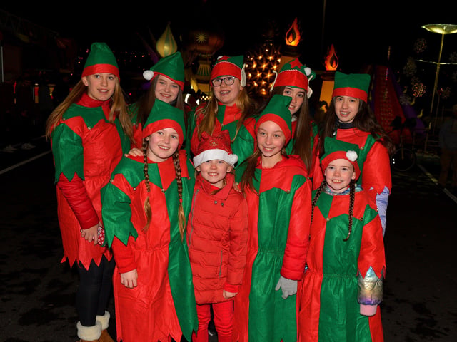 Santa’s Elves pictured at the Derry Christmas Lights parade on Sunday evening last. Photo: George Sweeney. DER2147GS – 008