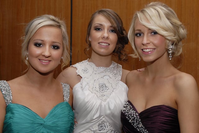 Pictured at the Foyle and Londonderry College formal in the City Hotel were, from left, Rochelle Brown, Naomi Campbell and Emma Bell. INLS4810-117KM