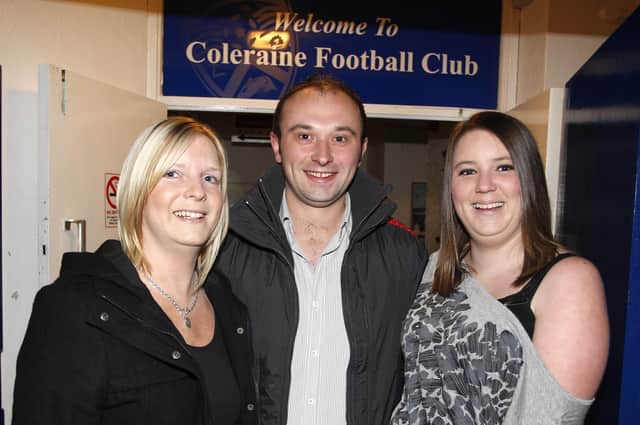 Gary and Tracy McIlreavy and Tammy Lee Young pictured during the Garvagh, Kilrea and District Coleraine Supporters Club Night at the Races in Coleraine Social Club on Friday. CR47-PL