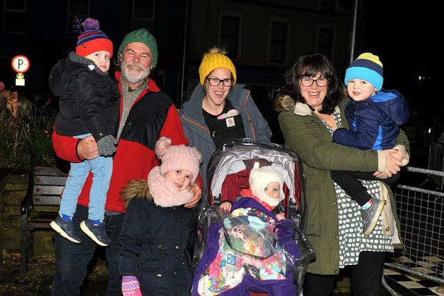 Enjoying the atmosphere at the switching on of the Christmas tree lights in Buncrana on Friday evening last. Photo: George Sweeney.  DER2146GS – 045