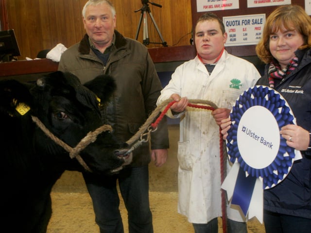 Reserve hiusewifes choice James Alexander with Handler Billy Dunn Ann Calwell from Ulster Bank and judge Sam Carmichael Picture Steven McAuley/Kevin McAuley Photography Multimedia