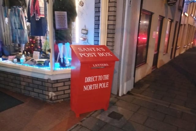 Santa's postbox outside Deirdre's of the Diamond, Carndonagh.
