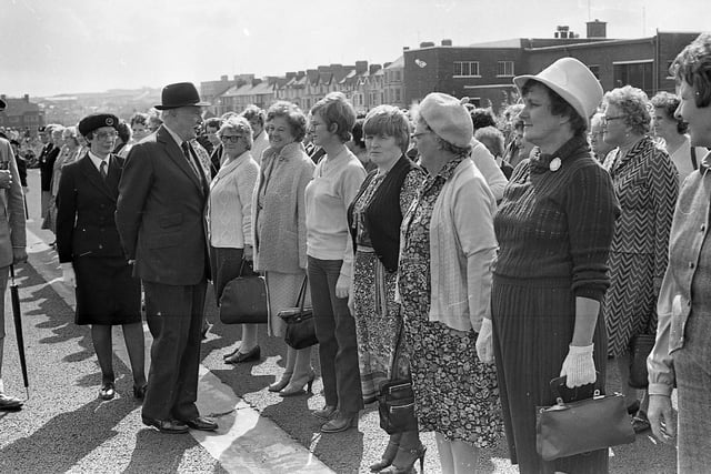 Lord Grey inspect members of the Women’s Branch during the official opening ceremony of the new Bennet House in Portrush in September 1981. Picture: News Letter archives