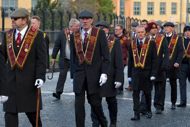 ABOD march along Duke Street during the Apprentice Boys of Derry Annual Shutting of the Gates Parade held in Londonderry on Saturday last. Photo: George Sweeney