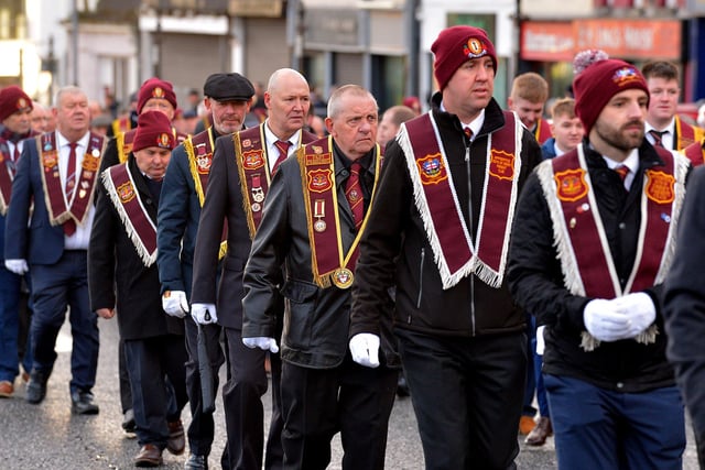 Members of the ABOD Parent Club at the Apprentice Boys of Derry Annual Shutting of the Gates Parade held in Londonderry on Saturday last. Photo: George Sweeney