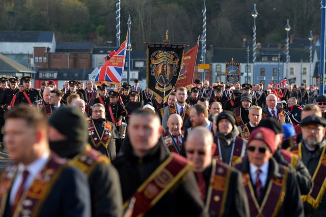 Thousands of marchers took part in the Apprentice Boys of Derry Annual Shutting of the Gates Parade held in Londonderry on Saturday last. Photo: George Sweeney