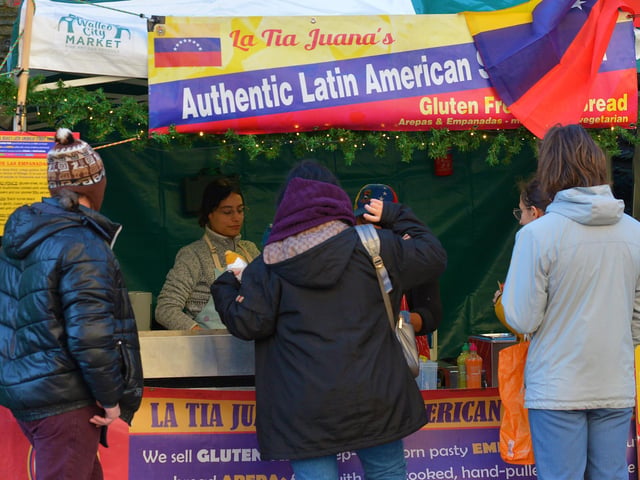 One of the many stalls at the Christmas Market in Guildhall Square on Saturday afternoon last. Photo: George Sweeney. DER2148GS – 054