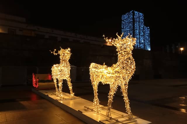 Christmas illuminations Derry city centre.