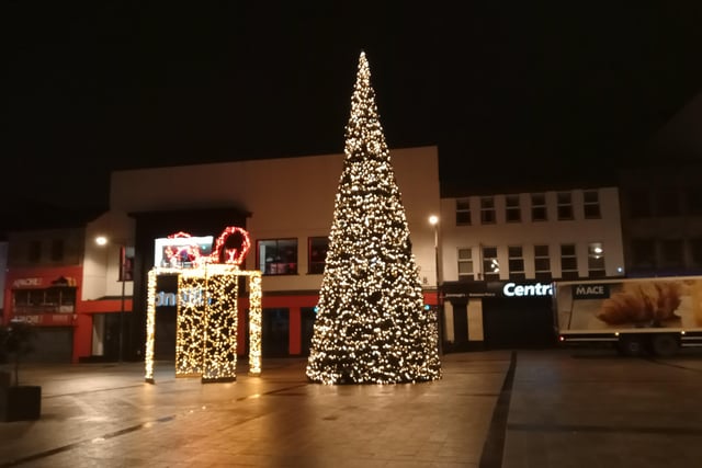 Christmas illuminations Derry city centre.