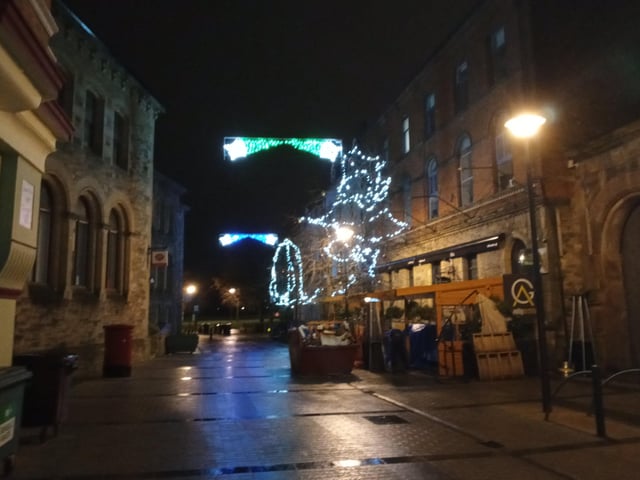 Christmas illuminations Derry city centre.