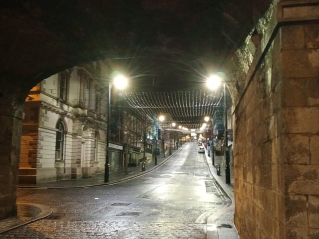 Christmas illuminations Derry city centre.