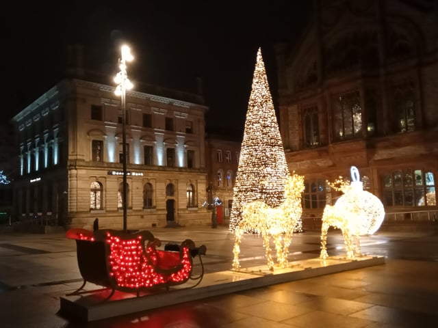 Christmas illuminations Derry city centre.