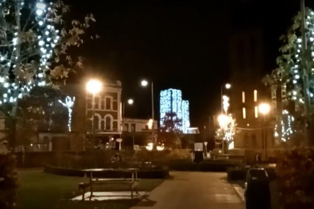 Christmas illuminations Derry city centre.