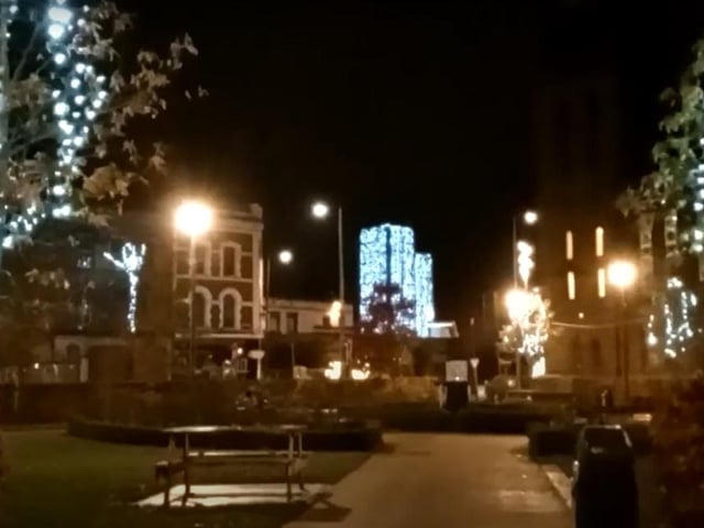Christmas illuminations Derry city centre.