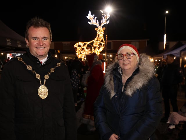 Dundonald local and Miss Great Britain Eden McAllister pictured with Mayor of Lisburn & Castlereagh City Council, Alderman Stephen Martin and Cllr Hazel Legge, Vice Chair, Lisburn & Castlereagh City Council Development Committee