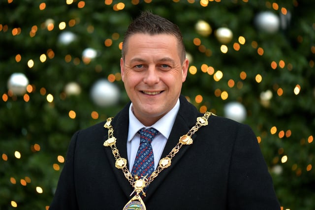 Mayor Alderman Graham Warke.  "It’s Beginning to Look alot Like Christmas, definitely that. Look at the Guildhall behind us, isn’t it amazing. The 60 foot tree is beautiful. The city and the district is really buzzing now, you can see the excitement with the kids." Photo: George Sweeney.  DER2149GS – 029