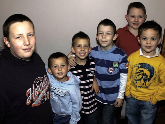 Jack Buckley enjoying his 5th birthday with brothers Lee, Caolin and Eoin and friends Brandon and Eoin.