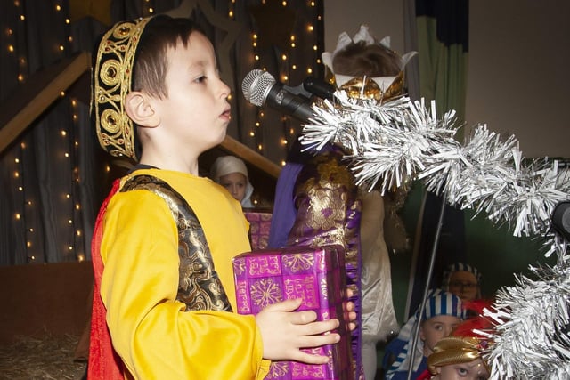 Kian McKeever pictured during the Long Tower Nativity Play.