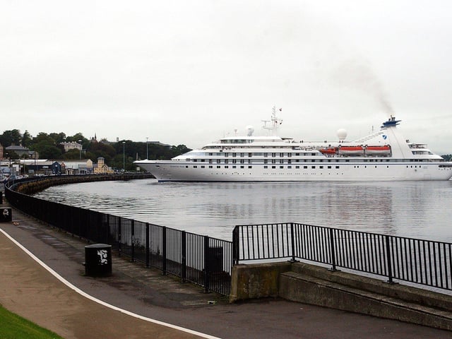 September 2004... The Seabourne Pride cruise ship at Queen's Quay.