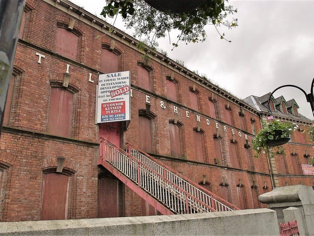 June 2001... The long gone Tillie & Henderson shirt factory at Carlisle Circus.