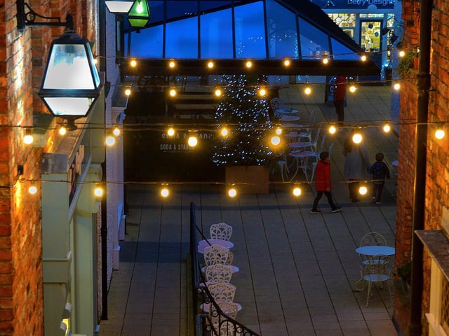 Christmas lights in the craft Village. Photos: George Sweeney. DER2150GS – 030