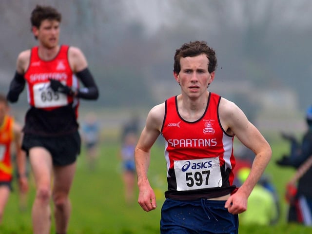 City of Derry Spartan Sean Melarkey takes second place in the men’s 6K at the North West Cross Country at Templemore Sports Complex on Saturday. Photo: George Sweeney.  DER2150GS – 082