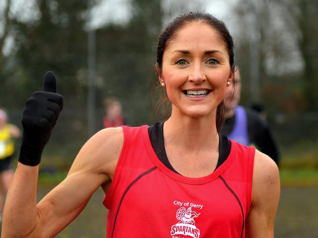 City of Derry Spartan Catherine Whoriskey won the women’s 6K at the North West Cross Country meeting at Templemore Sports Complex on Saturday afternoon last. Photo: George Sweeney.  DER2150GS – 056