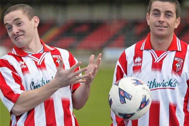 Derry City FC brothers Tommy and Eddie McCallion.