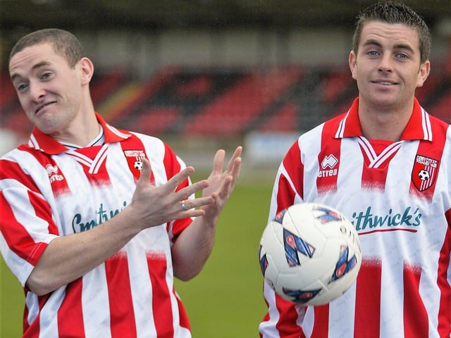 Derry City FC brothers Tommy and Eddie McCallion.
