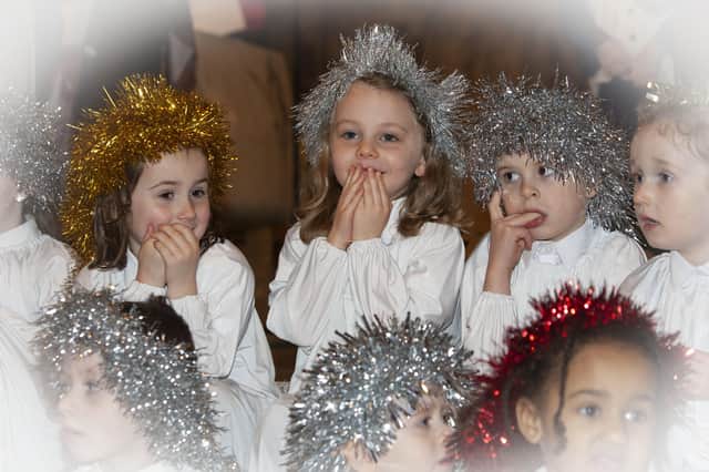 Angels at St. Eugene's Cathedral for St. Eugene's PS Annual Christmas Nativity.