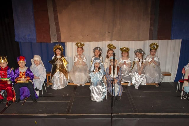 Miss Mc Intyre's P1 pupils take to the stage for their Nativity Play at Steelstown PS last week. (Photos: Jim McCafferty Photography)