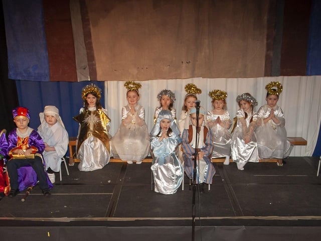 Miss Mc Intyre's P1 pupils take to the stage for their Nativity Play at Steelstown PS last week. (Photos: Jim McCafferty Photography)