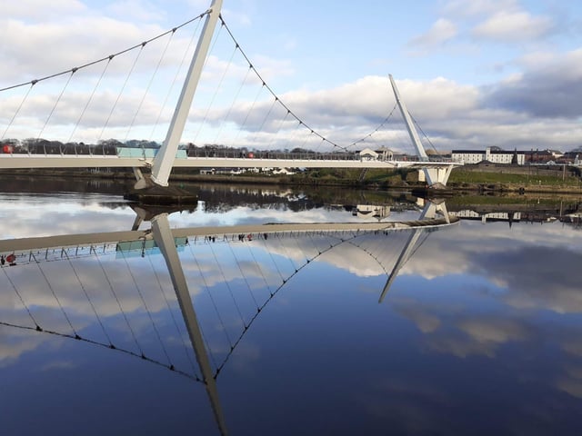 The Peace Bridge is in the centre of town and has great views as well as plenty of coffee spots on both ends.
