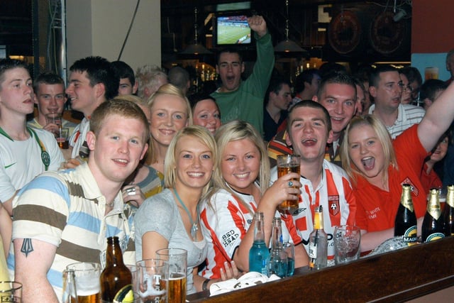 Derry City FC fans took to pubs across the city for the club's televised clash with the mighty Paris St Germain at the Parc des Princes in Paris.