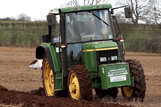 Adrian Jamison in action at the Ballycastle and District Ploughing Match