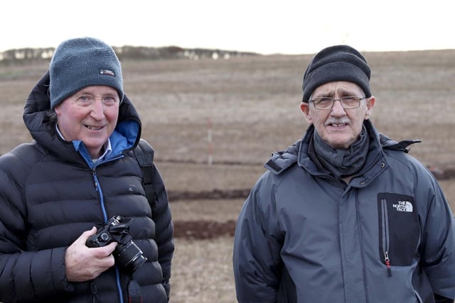 Gerry Burns and Patsy O'Brien pictured at the Ballycastle and District Ploughing Match held at Limepark on New Year's Day.Picture Gareth O'Brien/McAuley Multimedia
