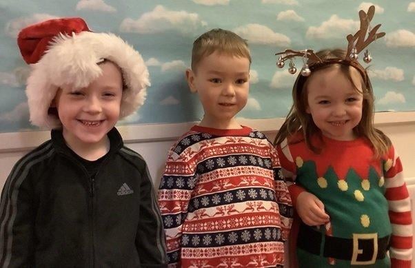 Primary one pupils were very excited about Santa Hat day.
