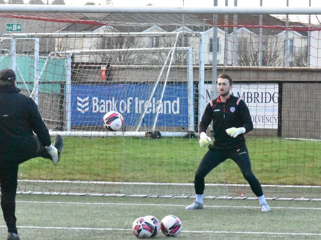 Goalkeeping coach, Declan McIntyre keeps Nathan Gartside and new signing Brian Maher on their toes as preseason gets underway.